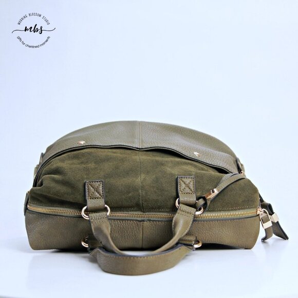 Moda Luxe Crossbody Satchel Green Gold - Picture 9 of 14